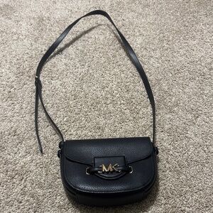 Michael Kors Black Crossbody Bag with Gold Accent